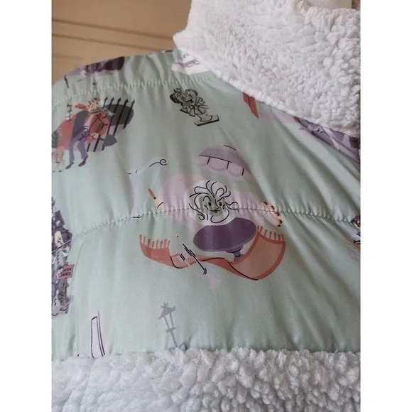 Disney Parks Haunted‎ Mansion Sherpa Puffer Women's  Jacket Plus Size 2X - Picture 9 of 16